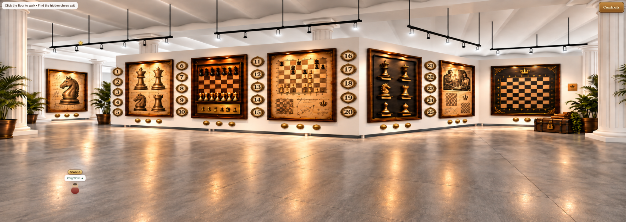 Chess-themed escape room with puzzles