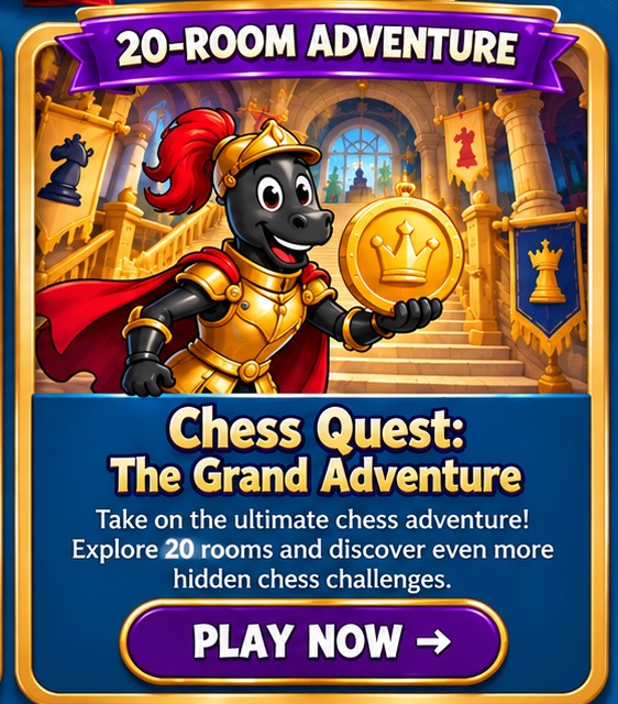 Chess Quest 20 Rooms: The Grand Adventure. Play now.